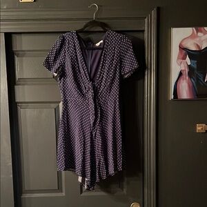 Blue polkadot romper with tiny keyhole cut out